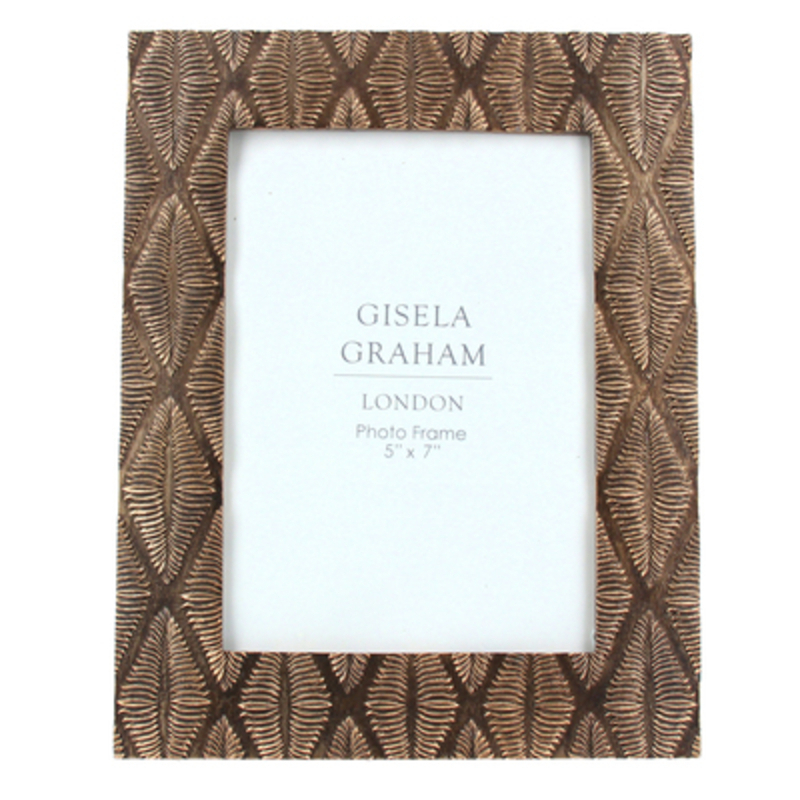Resin Picture Frame In Bronze with Diamond Design. The Perfect Addition To Your Home. Made By Gisela Graham.